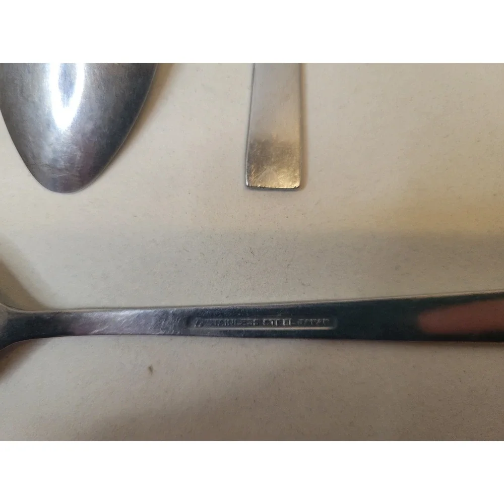 Interpur Cortina Stainless Steel Teaspoons Japan Flatware Set of 7 Fleur De Lis